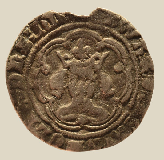 Edward III Transitional Treaty Period Halfgroat Ex. Clarendon