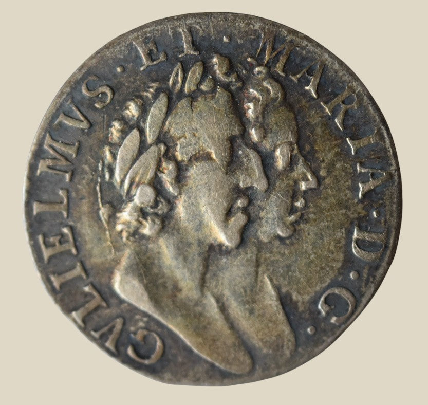 William & Mary 1689 Silver Threepence